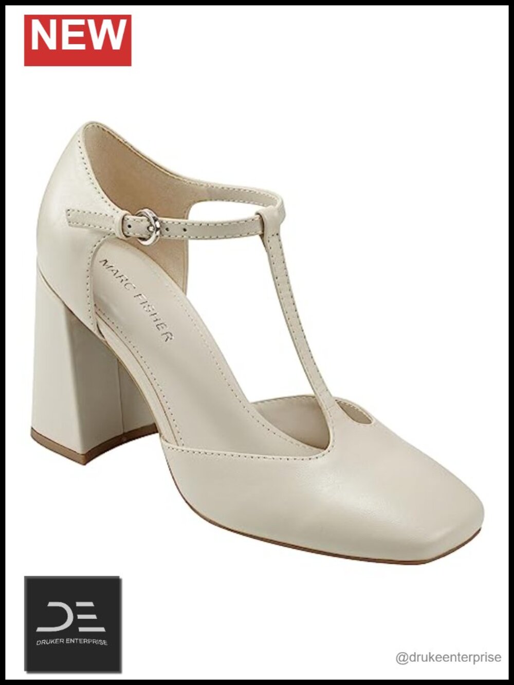 Marc Fisher Women's Cyrene Pump Square Toe Ankle Strap High Heel